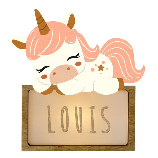 LÁMPARA PEQUEÑA UNICORNIO - CON KIT DE LETRAS PERSONALIZABLE-
