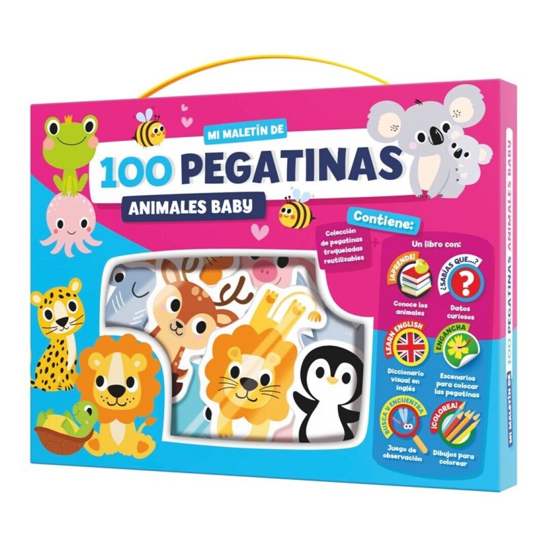 MI MALETÍN DE 100 PEGATINAS - ANIMALES BABY-