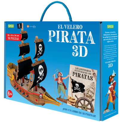 VELERO PIRATA - PUZZLE 3D + LIBRO - MANOLITO BOOKS