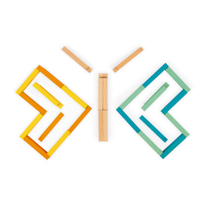 JUEGOS DE CONSTRUCCIÓN EN MADERA- 60 PIEZAS